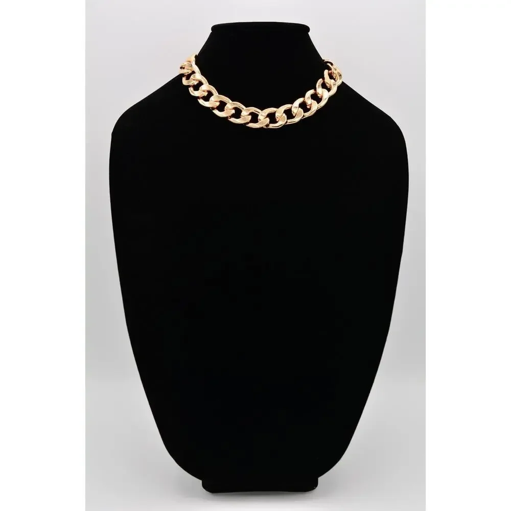 AQUA Chain Necklace Collar Thick Gold Chunky Linked Heavy Weighted NWT $58 BinBL
